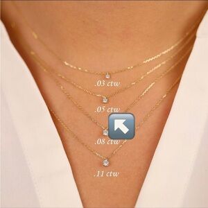 14k Gold Dainty Diamond Solitaire Necklace